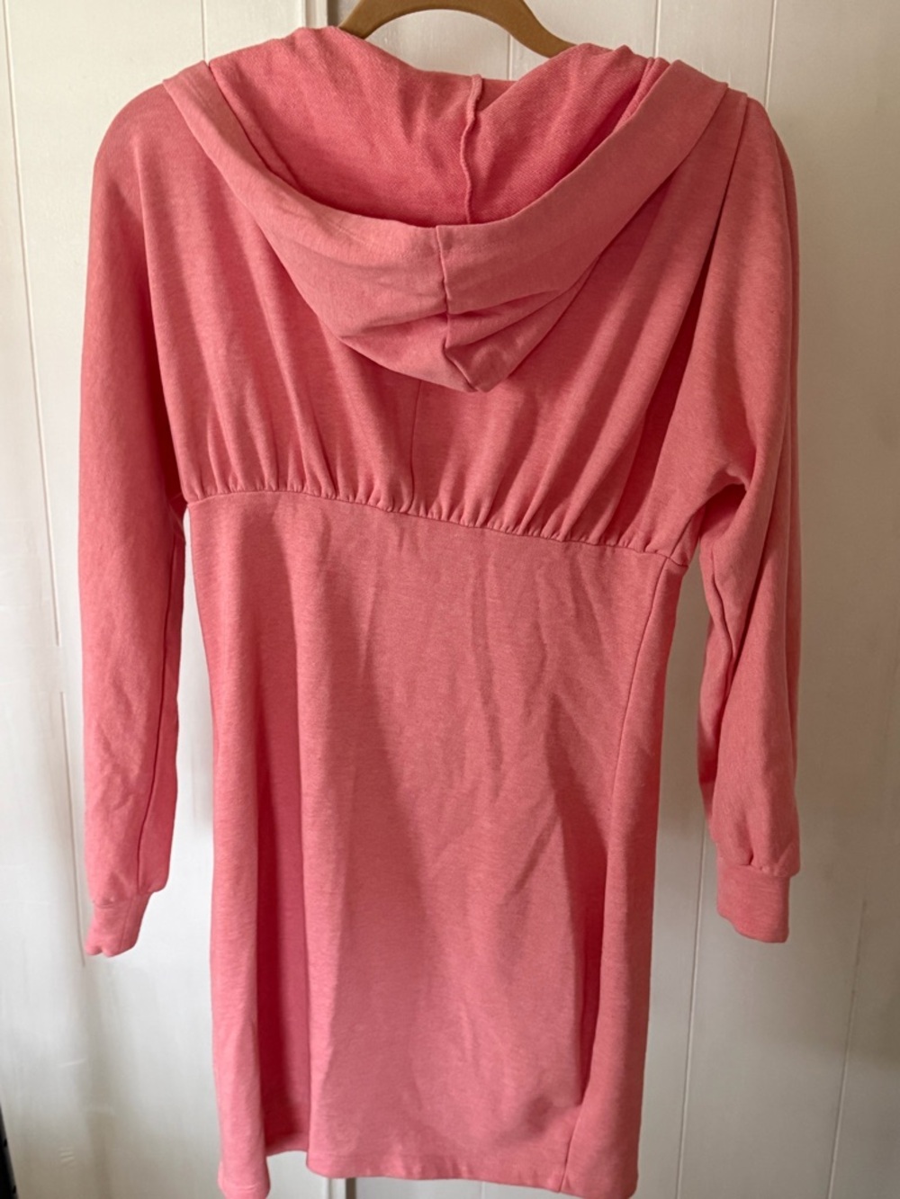 VENUS Coral Pink Zip-Front Hooded Sweater Dress - Picture 2 of 3